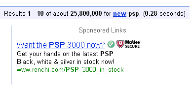 Werbung in Suchergebnissen