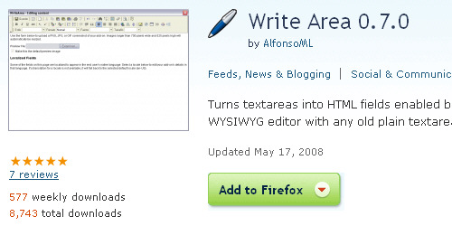 Write-Area HTML-Editor